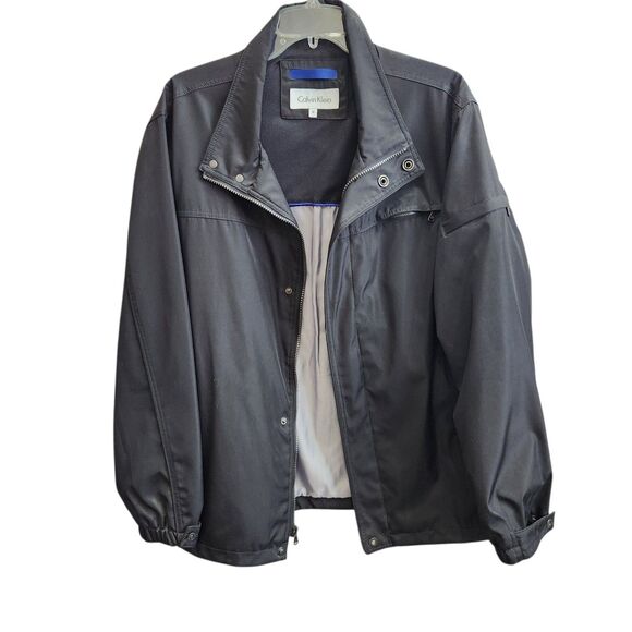 CK Mens Black Rain/Athletic Jacket-Full Zip & Snap-7 Pockets-Athleisure-M - Picture 3 of 12